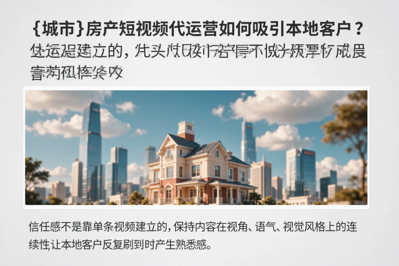 日喀则房产短视频代运营如何吸引本地客户？