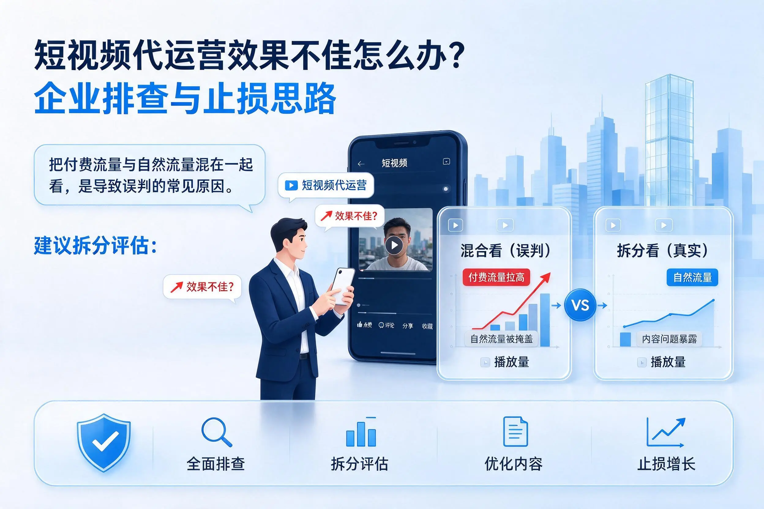 短视频代运营效果不佳怎么办？日喀则企业排查与止损思路