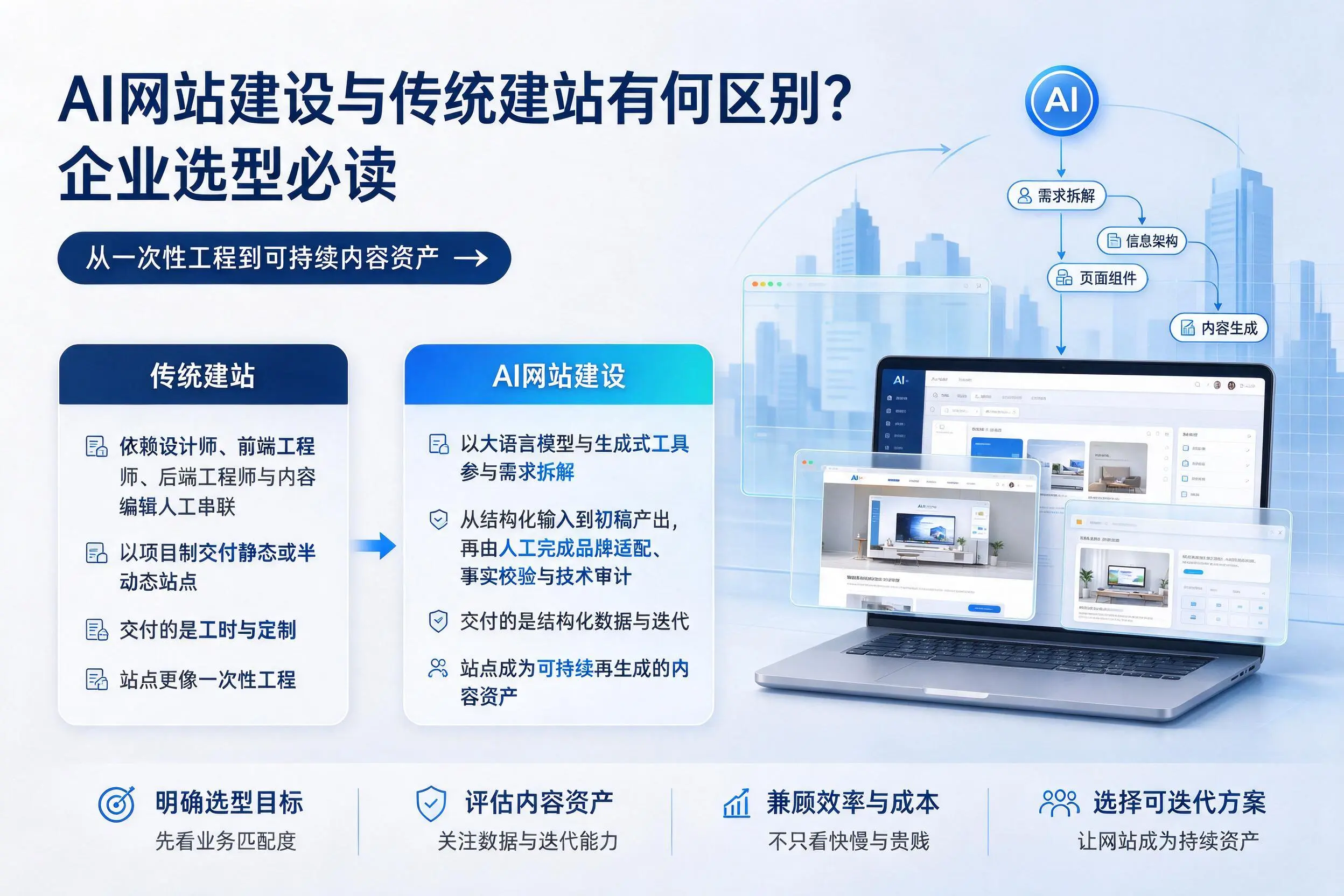 AI网站建设与传统建站有何区别？日喀则企业选型必读