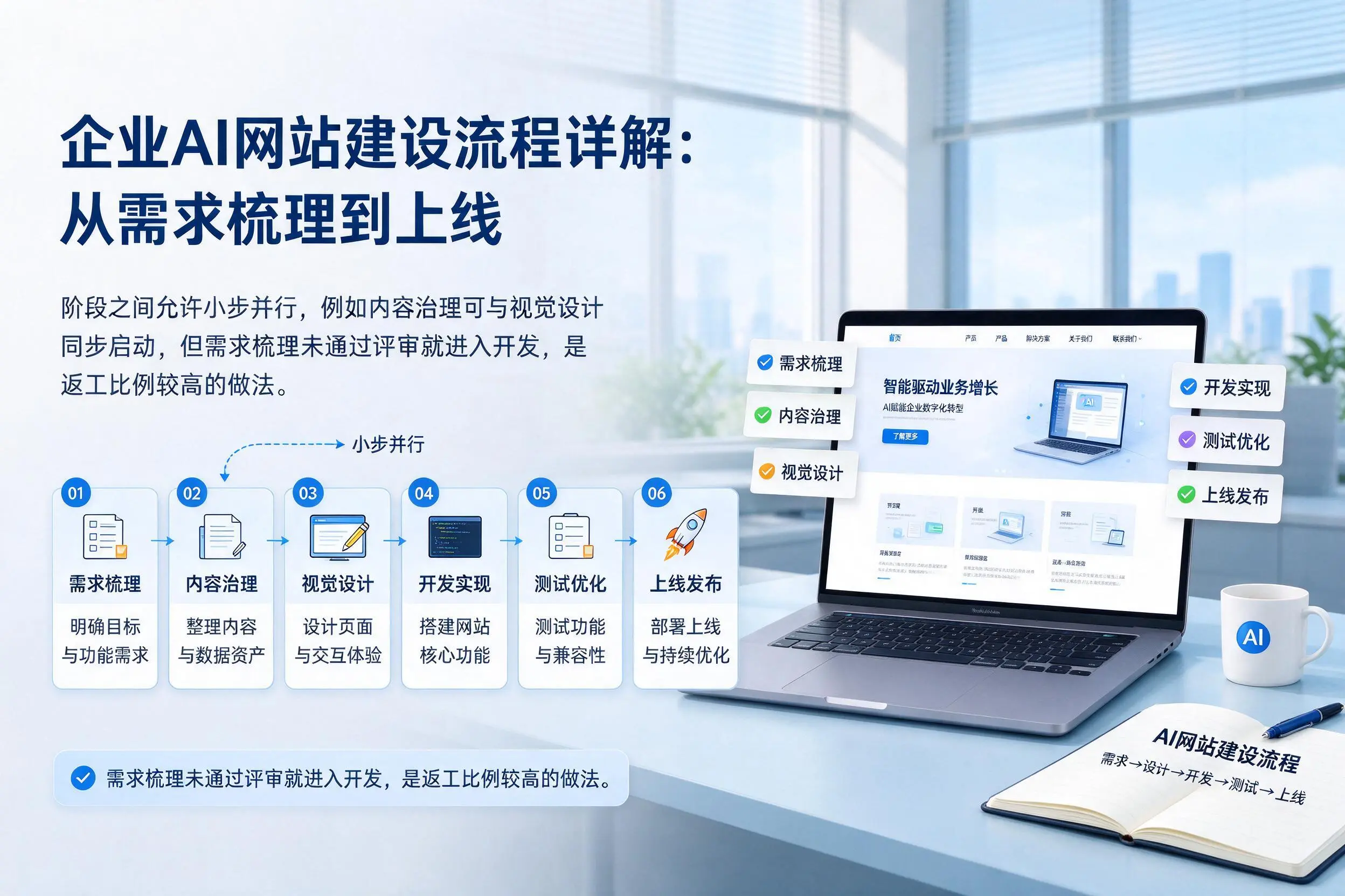 日喀则企业AI网站建设流程详解：从需求梳理到上线