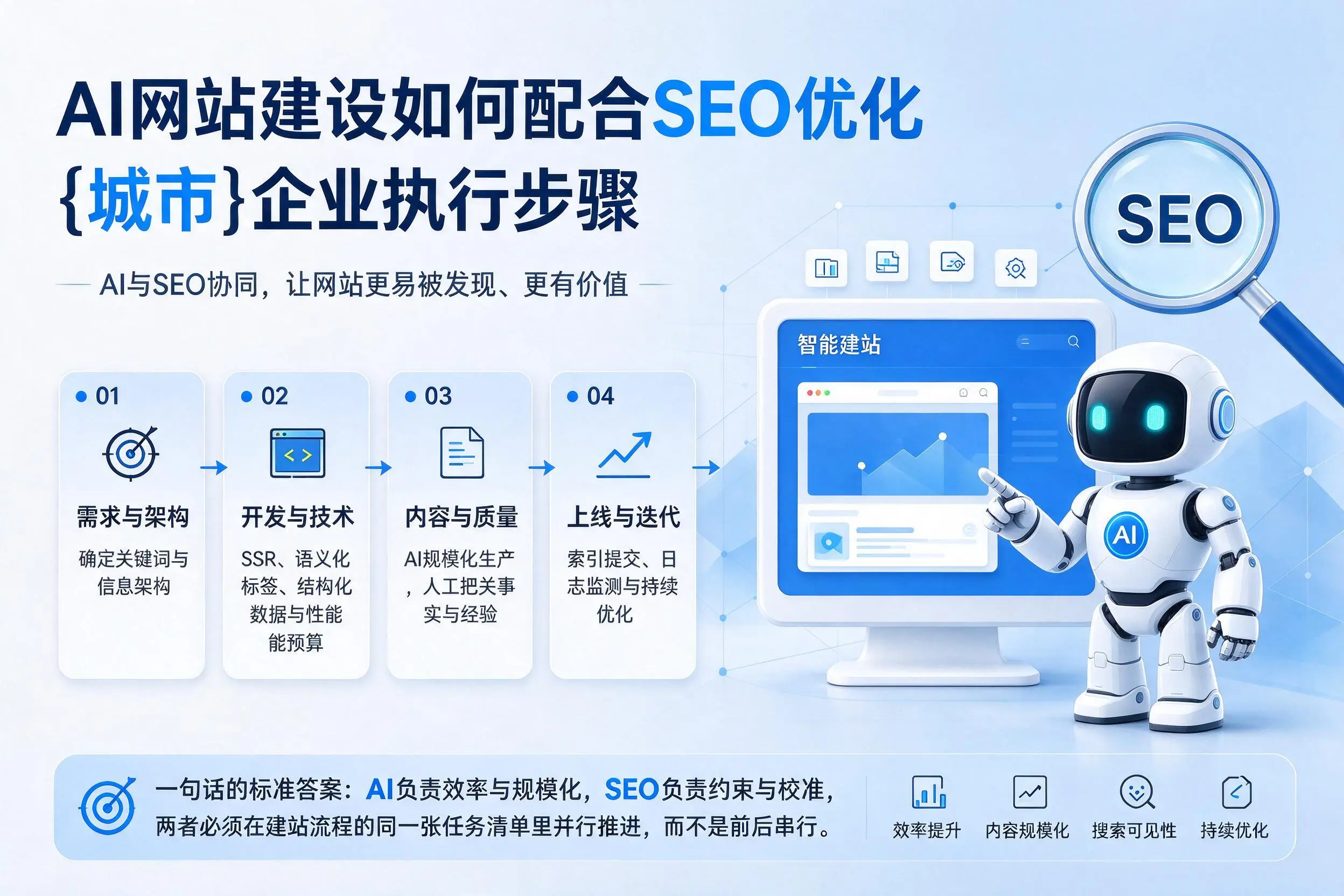 AI网站建设如何配合SEO优化，日喀则企业执行步骤