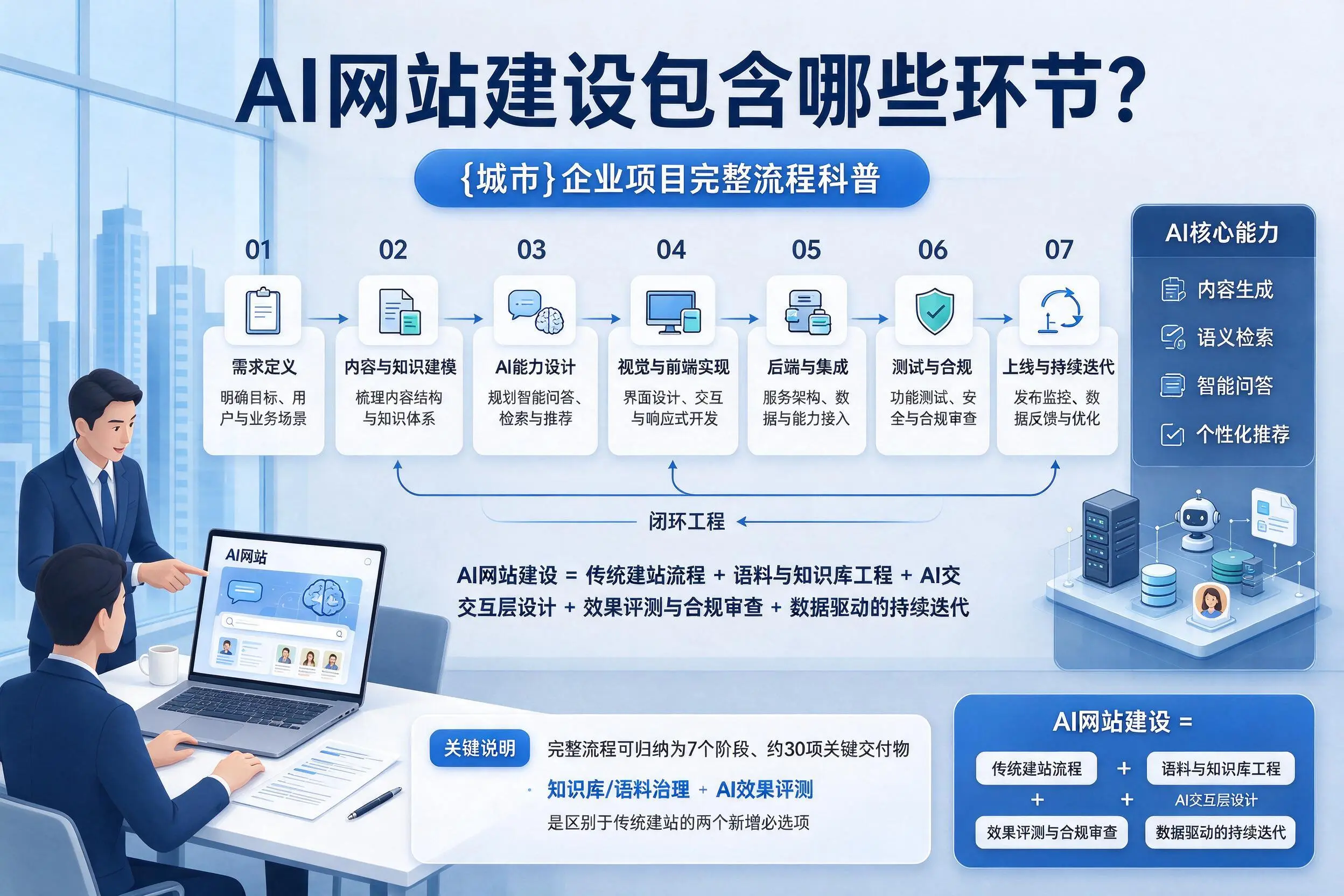 AI网站建设包含哪些环节？日喀则企业项目完整流程科普