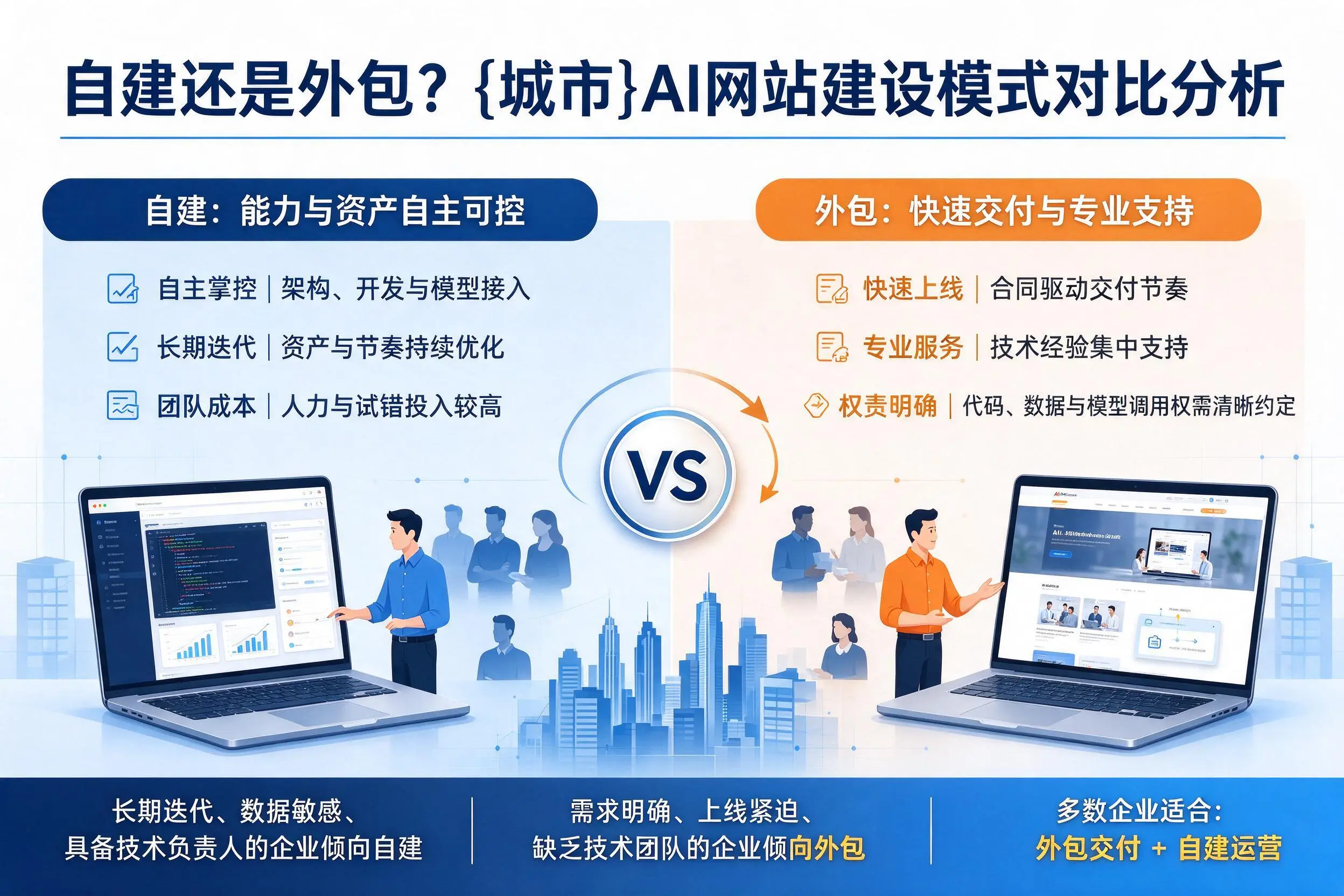 自建还是外包?日喀则AI网站建设模式对比分析