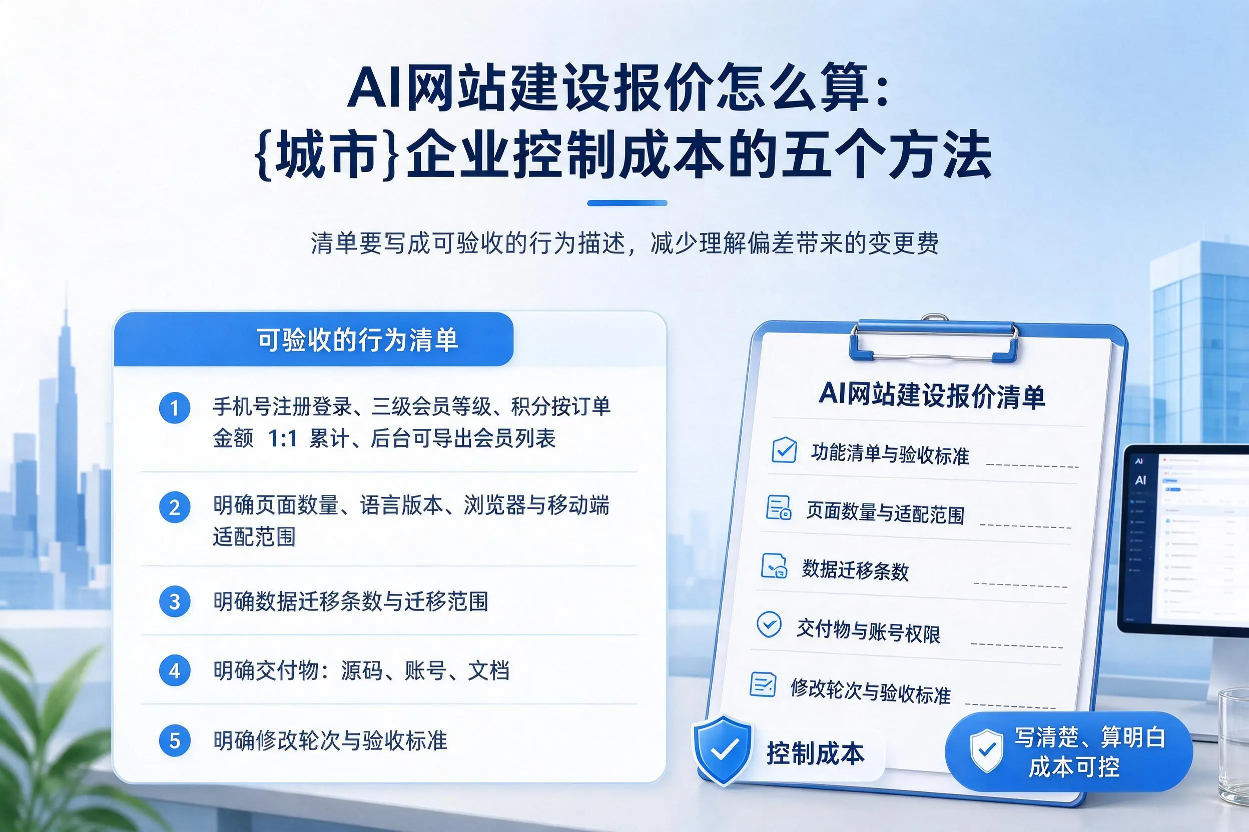 AI网站建设报价怎么算:日喀则企业控制成本的五个方法